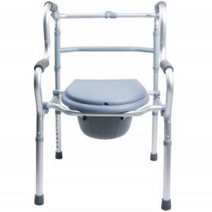 Krzesło toaletowe Luca, aluminiowe z balkonikiem, ławką, regulowana wysokość