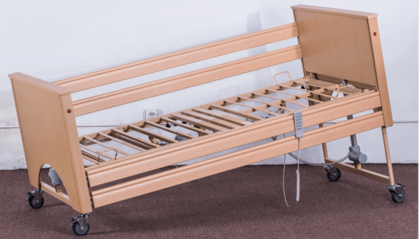 Łóżko rehabilitacyjne, elektryczne, drewniane, 5 funkcji