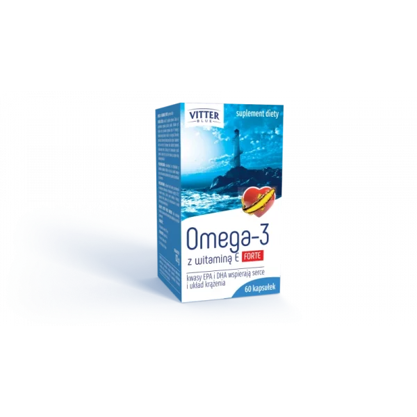 OMEGA-3 z witaminą E Forte, VITTER BLUE, 60 kapsułek