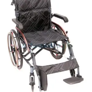 Wózek inwalidzki aluminiowy, składany i ultralekki, szerokość 46cm, kolor miedziany